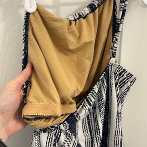 BOGO: DownEast Striped High Neck Tankini Top Navy/white Size L or XL - Picture 3 of 3